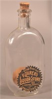 Rohrer's Liquor Store Clear Glass Gift Flask.