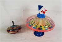 Vtg Clown Head Spinning Toy & Partial Top