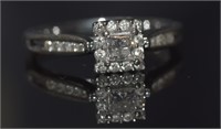14k White Gold Princess Cut Diamond Engagement Rin