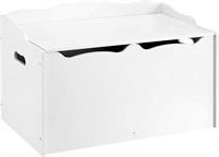 Kids Wooden Toy Box Storage Chest, White