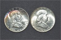 2 - Franklin 1/2 Dollars 49/50
