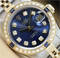 Rolex Ladies Datejust Sapphire Diamond Watch