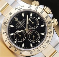 Rolex Men Daytona Cosmograph Black 18 Kt Watch