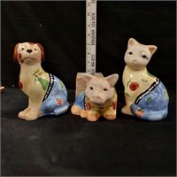 3 pc ceramic animals