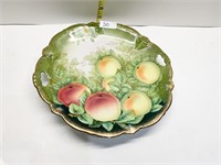 BAVARIA HAND PAINTED FRUIT PLATE W/ OPEN HANDLES