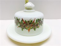 COVERED CHEESE OR BUTTER 4.5" ROUND HAND PAINTED