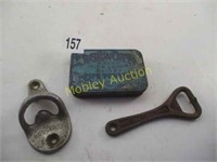 ADVERT. TIN, LITTLE WRENCH AND BOTTLE OPENERS