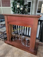 Fireplace Cabinet Mantle-Cherry Stain