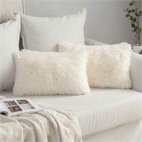 NEW Pack of 2 Luxury Faux Fur Throw Pillow Cover