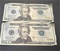 Two Us $20 Star Notes