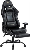 Kasorix Gaming Chair Big and Tall with Footrest,Bl