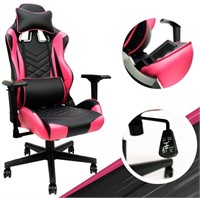 Assembled Ergonomic Gaming Chair, Pink