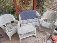 Wicker Chair Set with Table