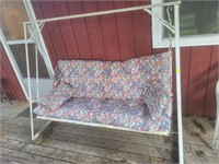 Metal porch Swing with cushions