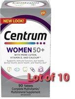 Lot of 10 - Centrum Women 50 Plus Multivitamins/Mi