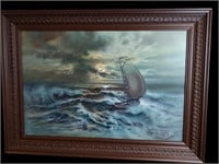 'One Boat At Sea' By Lambertus de Jong