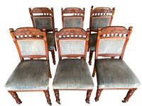 Six Wood Dining Chairs