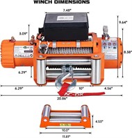 AC-DK 9500 lbs Electric Winch with Steel Cable Kit