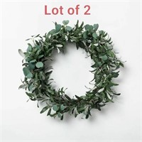 Lot of 2, Green Leaf Wreath - Threshold designed w