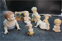 Vintage Mini baby Stroller & Figurines