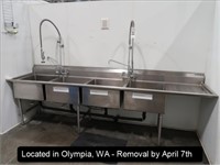 10'10" 4-COMPARTMENT S.S. SINK W/(2)