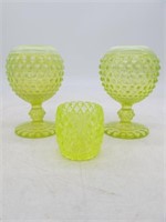 IMPERIAL PAIR IVY BALL SPOONER & TOOTHPICK HOLDER
