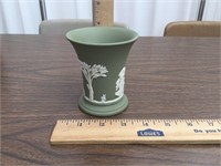 Wedgwood Celadon Green Jasperware Small Vase