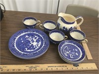 England Willow Pattern Blue & White Dishes