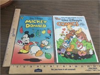2 Vintage Walt Disney comic Books