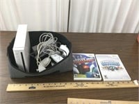 Wii game system, 2 games & some controllers