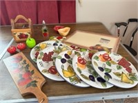 Fruit Themed Plates, Board & More