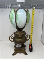 Bradley & Hubbard Oil Lamp with Slag Glass Shade