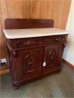Victorian Marble Top Wash Stand 31"H x 35"W x 17"D