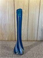 MidCentury Colbalt Blue Swirl Sway Vase