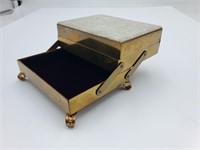 Vintage glitter velvet lined trinket jewelry box