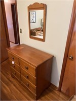 Maple 3 Drawer Dresser & Mirror 34"H x 40"L x 19"D