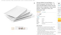 Flexzion White Serving Platters - 4 Pack
