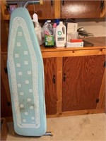 Cleaning Products, Ironing Board, & Box of