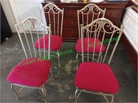 4 Metal Dining Chairs w/padding