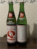 Vintage sports 7-UP bottles! Oklahoma University -