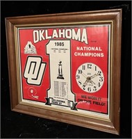 OU 1985 National Champions wall clock - Sports Roo