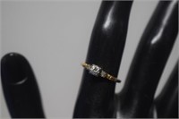 14K Gold Ring w/ Diamonds - Shank has been