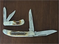 Two Antler Handle Pocket Knives