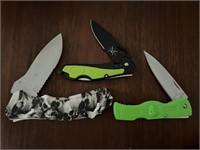 Three Locking Blade Pocket Knives