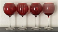 Four Mikasa Cut-to-Clear Wine Goblets