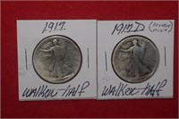 1917 & 1917-D Walking Liberty Half Dollars