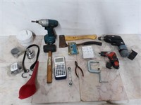 Lot of Assorted Tools - Drills, Hachets, Ect.