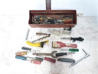 Red Metal Box w/ Assorted Tools