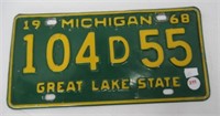 1968 Michigan license plate.