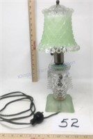 Green Glass Vintage table lamp